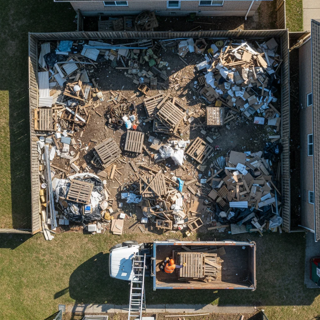 clearing debris